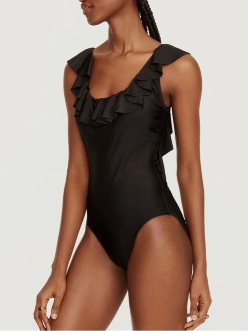New J Crew Ruffle Scoopback One Piece Swimsuit 10 - Picture 1 of 5